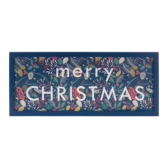 Artistic Berry & Pinecone Merry Christmas Hanging Wall Décor